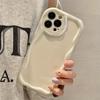 Solid Color Oval Curly Wave Bumper Phone Case For 17 17E 16 16E 15 14 13 12 11 Pro Max 14 15 16 Plus Soft Silicone Cover