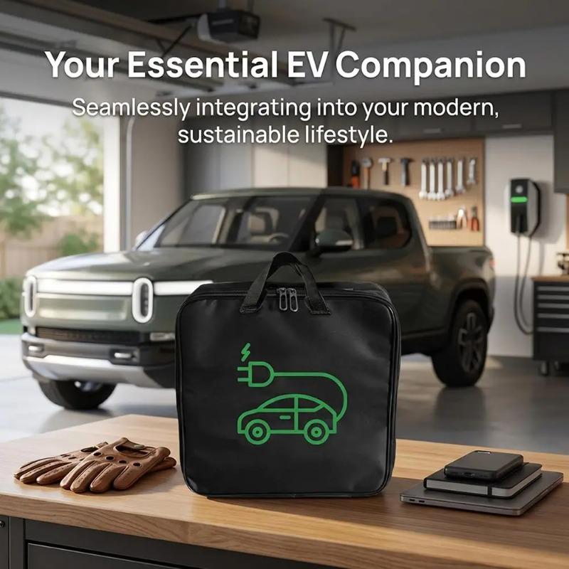 EV Car Charging Gun Storage Organizer 1PCS Durable Electric Car Charger Storage Bag Waterproof Car Battery Cable Handled Bag