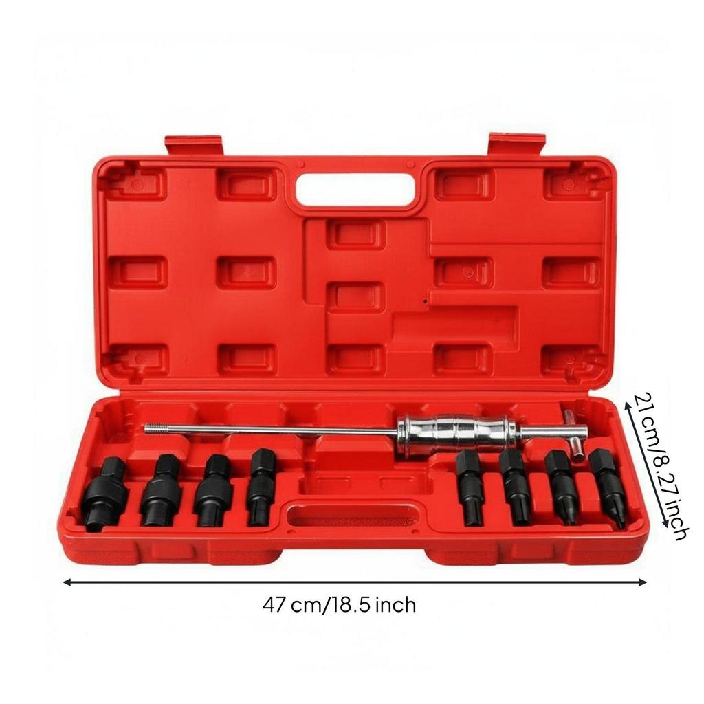 9 Pieces Slide Hammer Bearing Extractor Blow-Molded Case for Auto Repair Workers