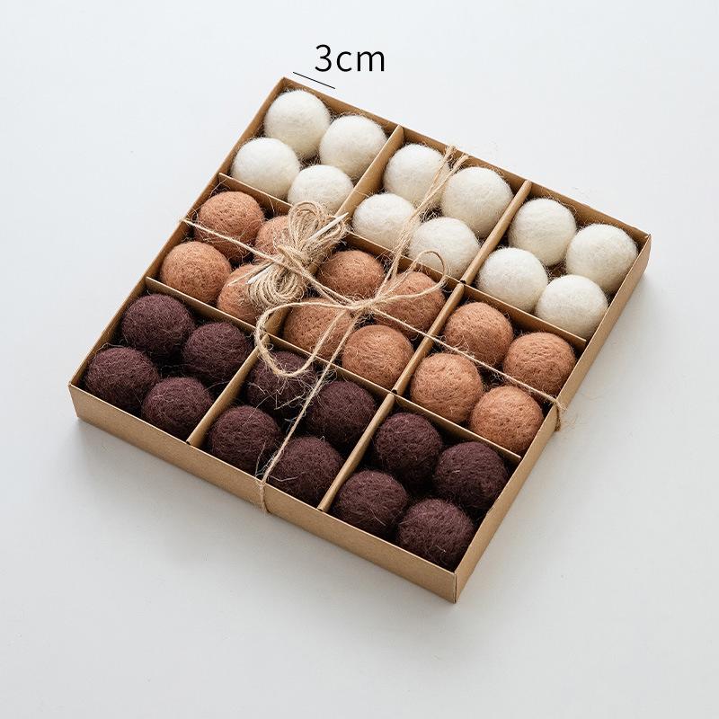 36pc/set Christmas Felt Wool Hanging Decoration Balls Charms Christmas Balls Christmas Tree Small Hangings Christmas Decoration