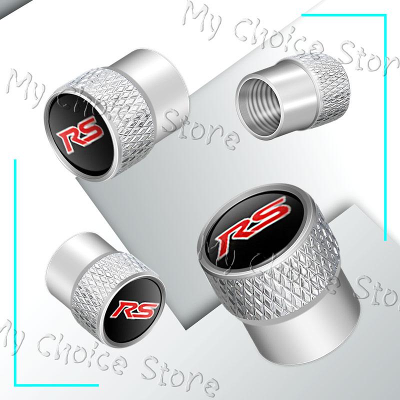 4Pcs/Set RS Logo Emblem Car Wheel Tire Valve Cap Tyre Rim Stem Airdust Waterproof Cover For Chevrolet Captiva Lacetti Aveo Cruze
