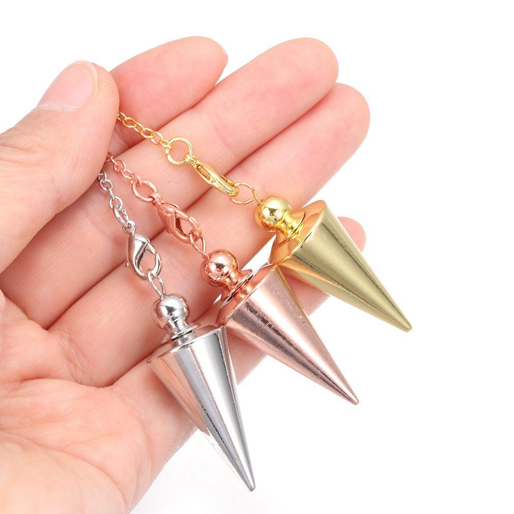 Gift Dowsing Fashion Jewelry Rose Gold Reiki Pendulum Pendant Cone Pendule Reiki Metal Amulet