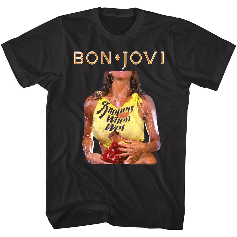Bon Jovi Slippery When Wet Original Girl Cover Men T Shirt Studio Album Live XXXXL