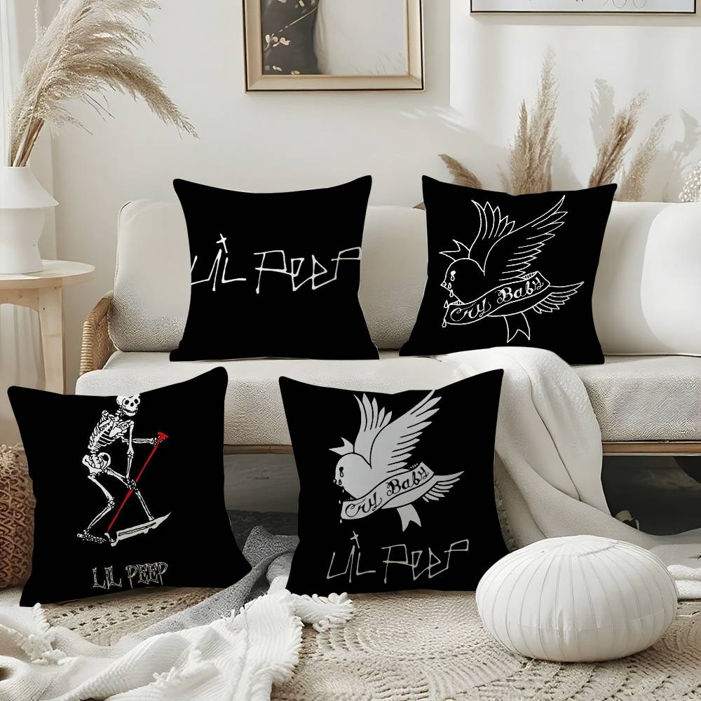 Federa per Cuscino L-Lil Peep H-Hell Boy Divano Peluche Corto Stampa HD Double-Sided Stanza Ufficio Casa Regalo Copricuscino
