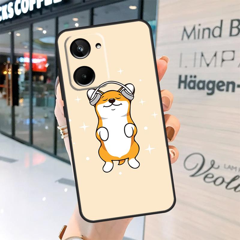 Cartoon Corgi Case For Realme 15 Pro 14 13 11 12 Pro Plus GT7 GT6 C55 C51 C53 C35 C33 C61 C65 C67 C71 C75