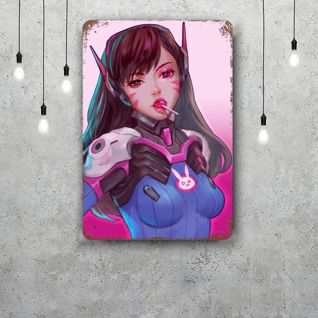 dva overwatch Funny Bar Metal Sign Retro Plaque Vintage Sign Alcohol Drinker Pub Club Man Cave Kitchen Wall Decoration