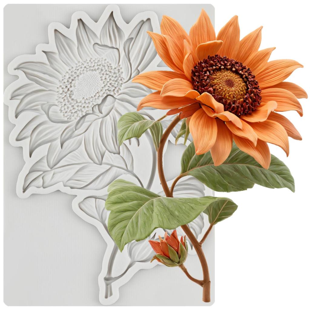 Sunflower Silicone Mold Hydrangea Flower Fondant Molds Cake Decorating Tools Cupcake Topper Candy Resin Clay Chocolate Gumpaste Mold