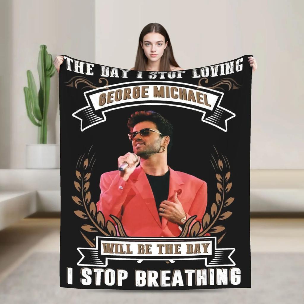 George Michael Decke Qualität Warm Weich Überwurfdecke für den Winter Heimdekoration Tagesdecke für Studenten Lustiges Design Gemütlicher Komfort