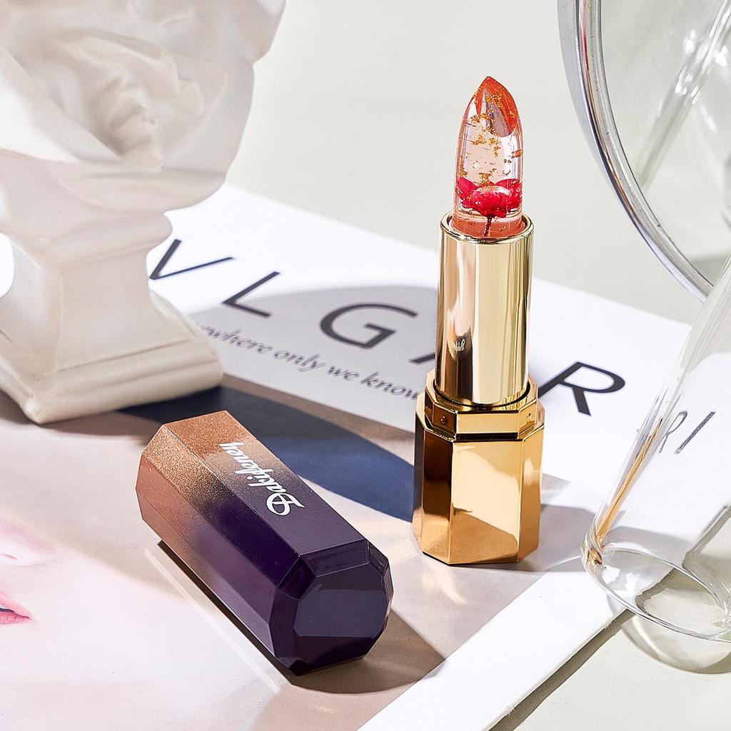 Petal Fresh Color-Changing Moisturizing Lipstick - Gold Foil, Transparent, Non-Stick, Non-Fading, Temperature-Responsive.