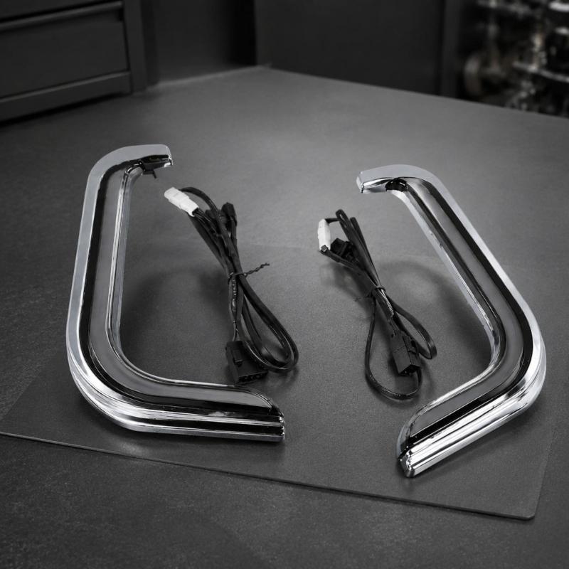Motorcycle Turn Signal Light Pair for 1996-2013 Applications with Curved Acrylic Lower-Fairing Housings