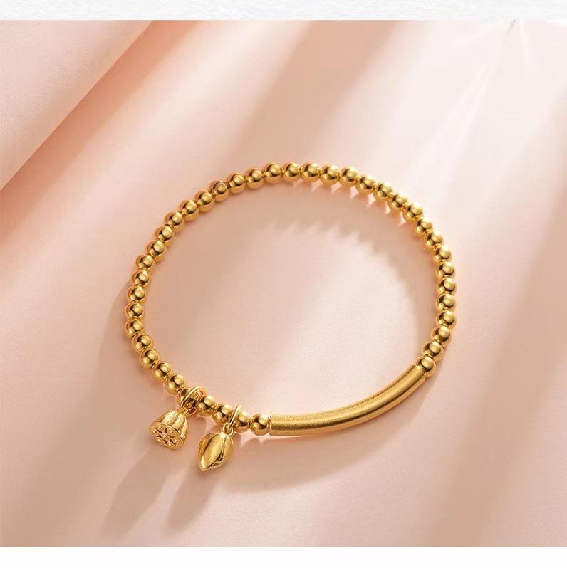 Elegant Gilded Brass Vietnamese Gold Women's Bracelet