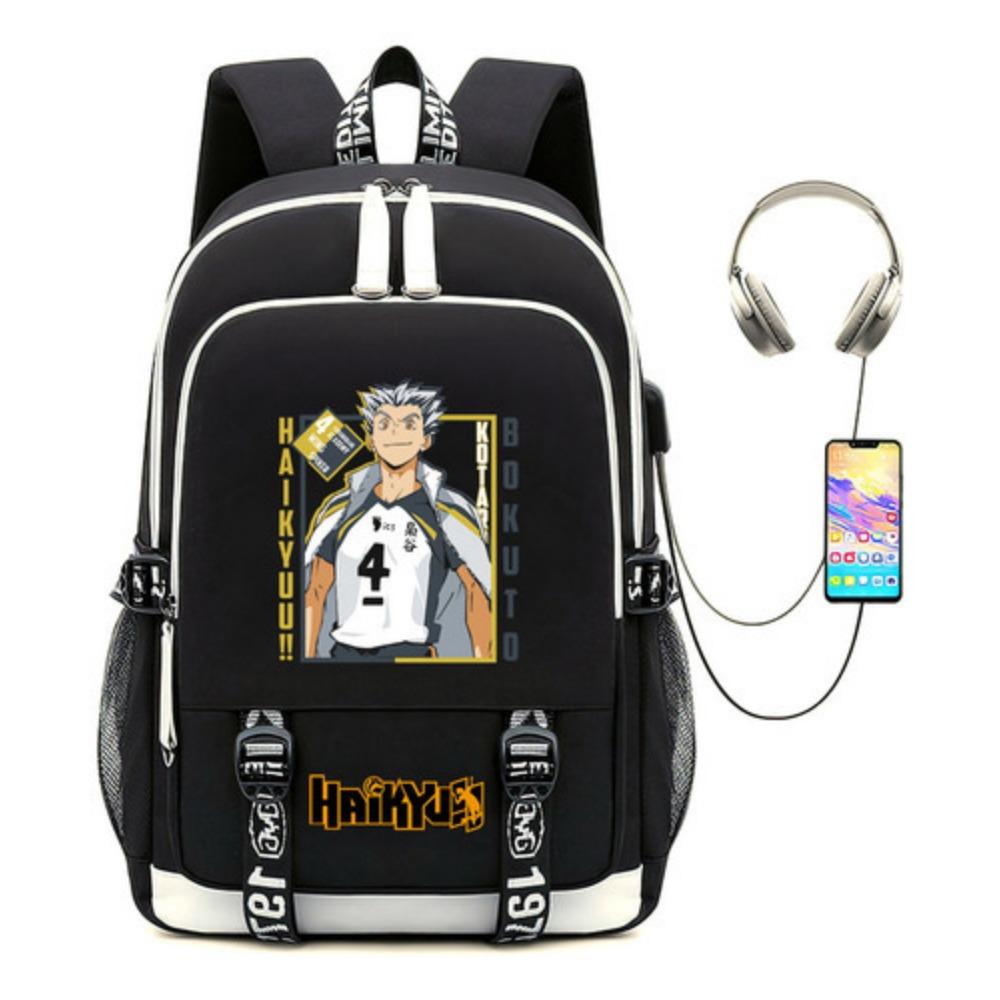 Schoolbag Animation Volleyball Junior Peripheral Multifunctional USB Headset Large Capacity Men's Business Backpack