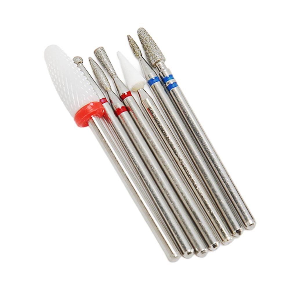 7pcs Portable Nail Drill Bits Professional Nail Drill Kit Manicure Pedicure Polishing Shaping Tools