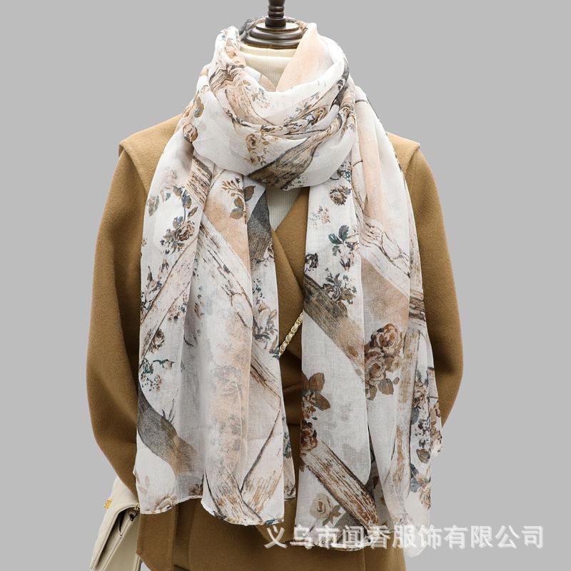 Printed Cotton Linen Scarf Balinese Scarf