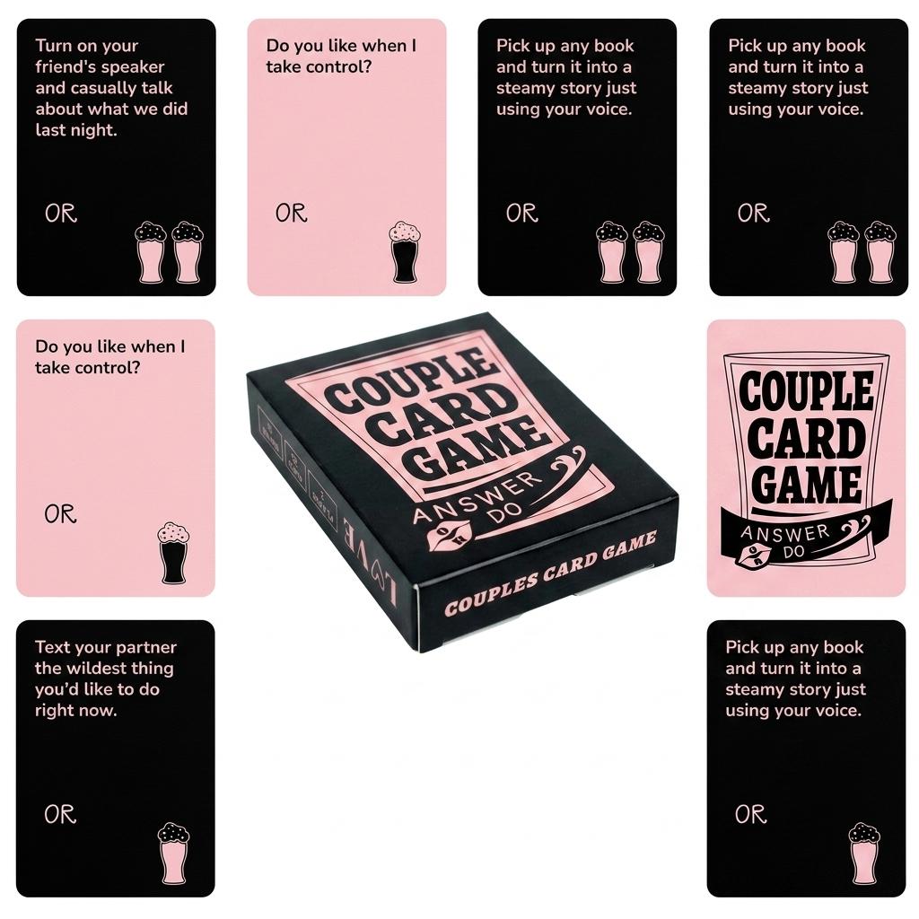 Couple Interaction Game Cards 50Pcs Durable Thick Cardstock for Dating Parties T01042987