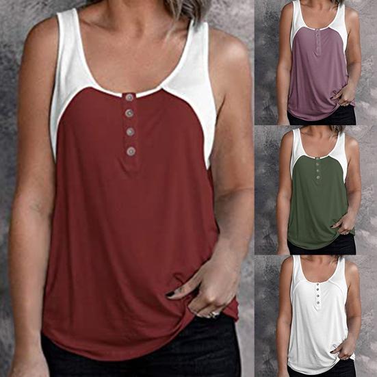 

Женский жилет с U-образным вырезом в стиле пэчворк без рукавов и пуговицами для вечеринки