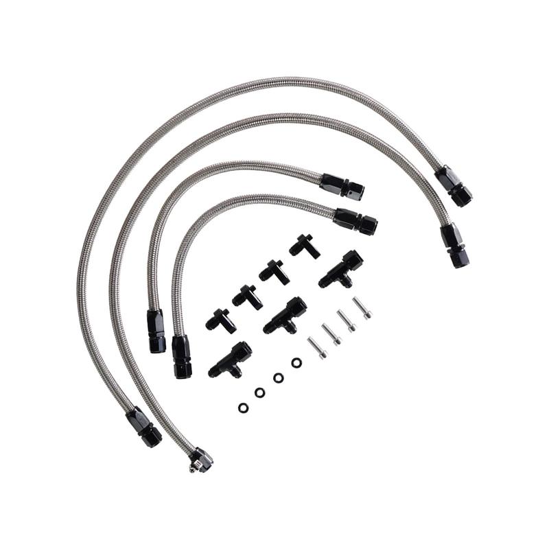 Engine Steam Vent Hose 4AN Metal Fuel Line Adapter Kit Front Rear Venting Solution for LS Series LS1 LS2 LS6 LM7