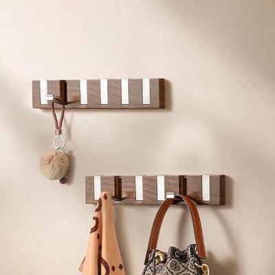 Key Hooks For Wall Coat Hanger Wood Grain Piano Keys No-Drill Bag Holder Wall Decor For Laundry Bedroom Dorm Garage Entryway RV