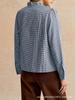 Houndstooth Ruffle Stand Collar Side-Opening Shirt for Commuting and Parties