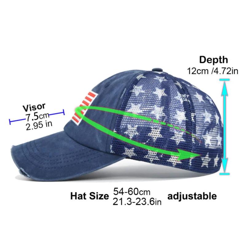 New Embroidered Usa Flag Baseball Hat Men Cotton Adjustable Breathable Mesh Cap Women Hip Hop Snapback Caps Outdoor Dad Hats