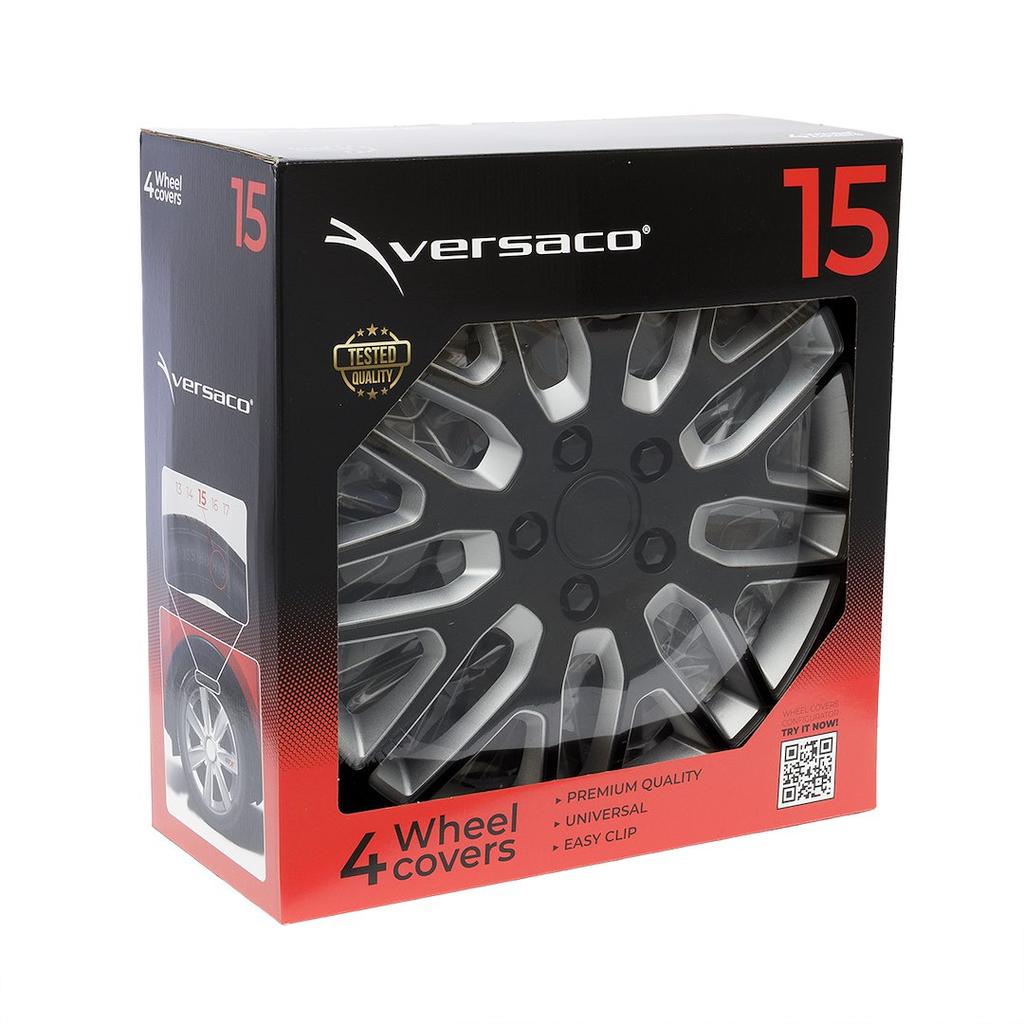 Kołpaki Dakar black / silver 15", 4 szt.