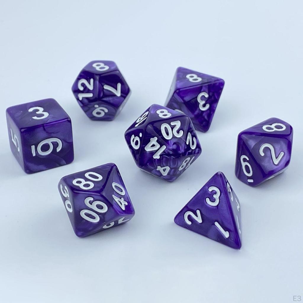 Acrylic Polyhedral Dice Set With Storage Bag Multicolor Multiple For Board Games