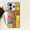Italian Sicilian Style Floral Pattern Plating Phone Case For Xiaomi Poco X5 X6 X7 X8 Pro Max F8 Ultra F7 M8 M7 M5S Redmi 15C 15