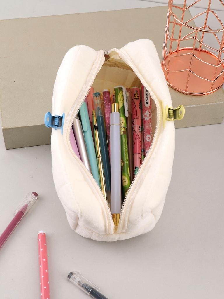 1 Stück Weiches Mäppchen Großes Fassungsvermögen Schulmäppchen Kawaii Mäppchen mit Reißverschluss Schulbedarf Tragbares Mäppchen