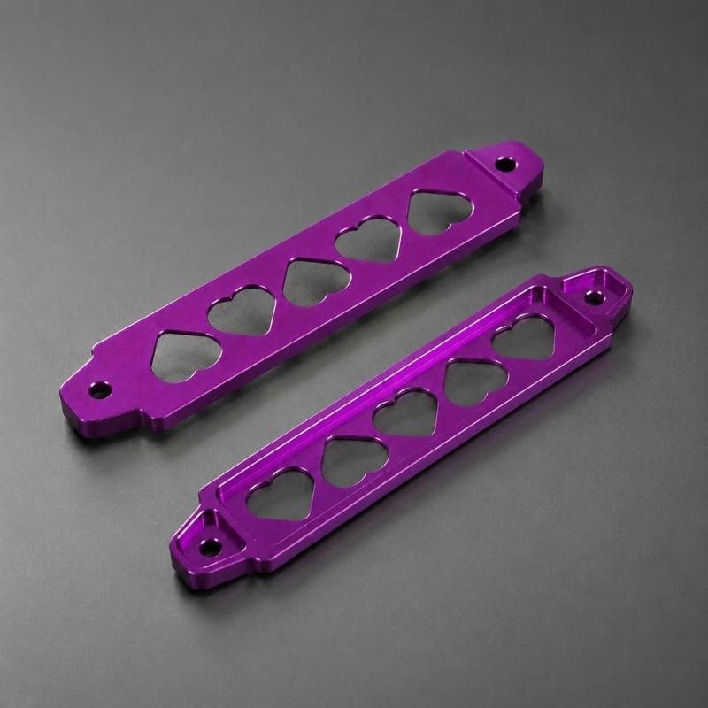 Anodized Metal Battery Hold Down Bracket Kit for Car or Motorcycle, Secure Battery Mounting Bars for Service Use