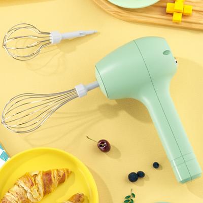 Portable Hand Mixer Electric USB Rechargeable Cordless Egg Beater with 2 Stirring Nets 3 Speeds Kitchen Whisk for Baking