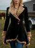 Women's Leather and Velvet Windbreaker Fur Coat - Thickened Jacket for Autumn and Winter