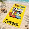 Cuphead Custom Name Beach Towels Also Serve As Bath Towels Summer Essential a Musthave for the Outdoors the Beach and the Pool