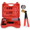 2 In 1 Manual Vacuum Pressure Pump Brake Fluid Drain Kit Vacuum Pistol Pump Tester Kit Portable Durable Aluminum Vacuum Gauge