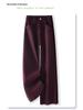 Ancola Women's 2024 Red Velvet Slim-Fit Straight-Leg Petite Wide-Leg Winter Jeans