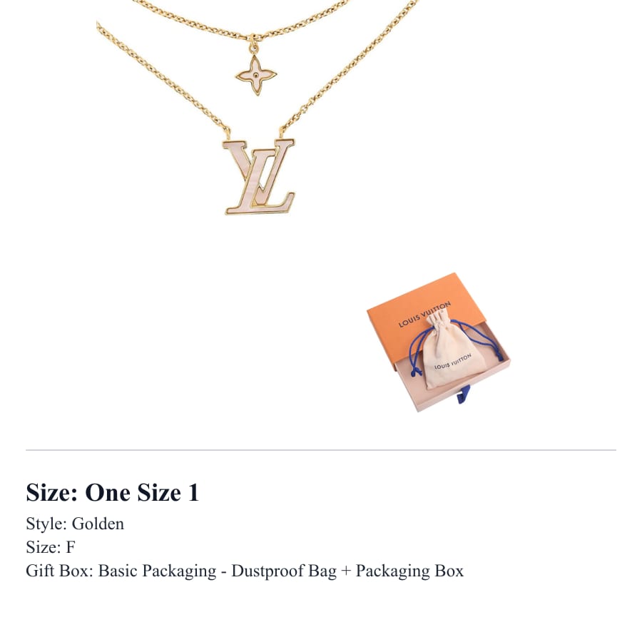 LOUIS VUITTON Pearlescent Resin Necklaces Women's Gold M03867