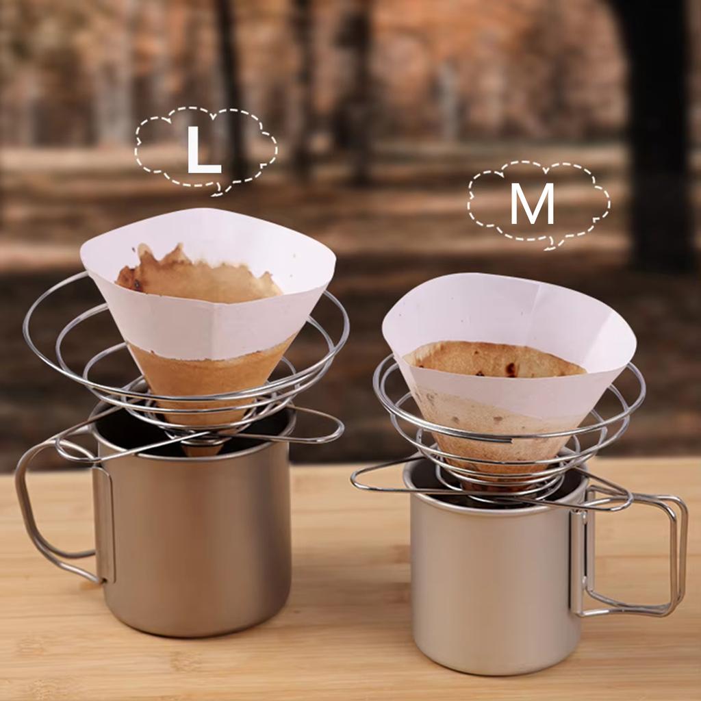 Outdoor Camping Coffee Drip Stand Stainless Steel Pour Over Coffee Filter Durable and Rust Resistant for Travel