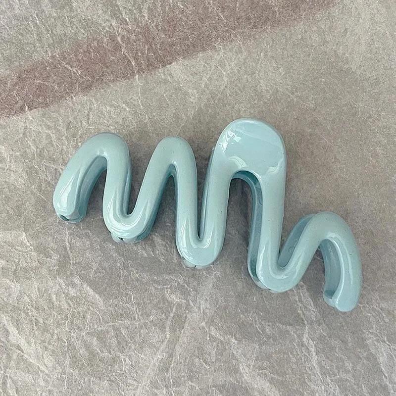Colorful Jelly Wave Hair Claw Hairpin Girls Fashion Temperament Women's Korean Sweet Simple Irregular Elegant Headwear Gifts