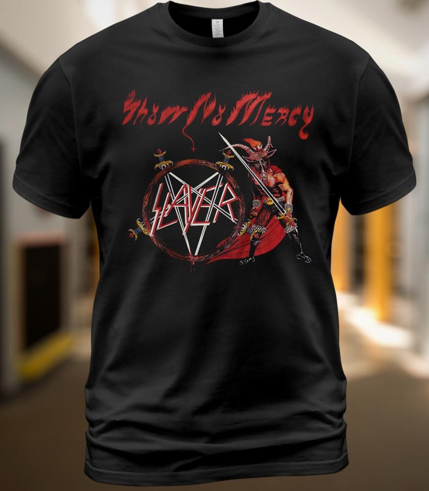 Cotton T-Shirt Slayer Show No Mercy Album Tee Kerry King Tom Araya Paul Bostaph Unisex T-Shirt XXXL