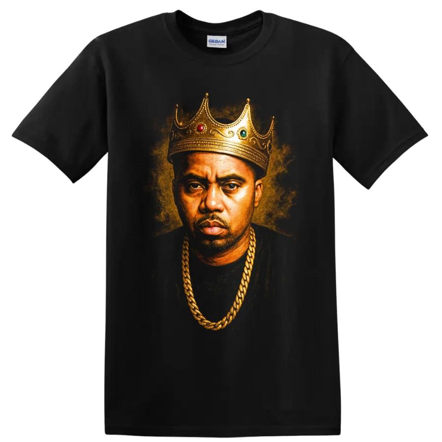 King Crown Portrait T Shirt Royal Gold Chain Regal Hip Hop Tee