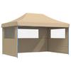 Vidaxl Pop-Up Party Tent with 3 Walls, Beige