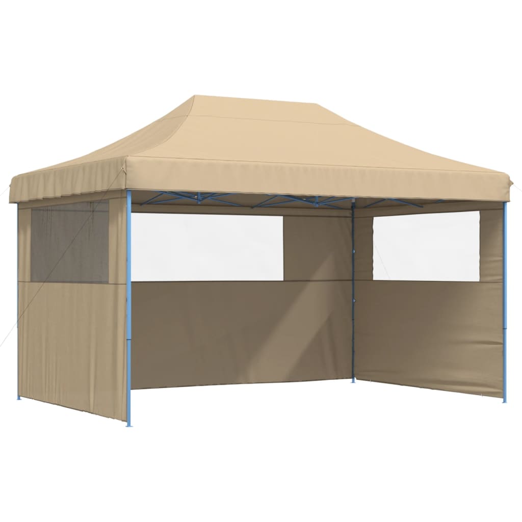 Vidaxl Pop-Up Party Tent with 3 Walls, Beige