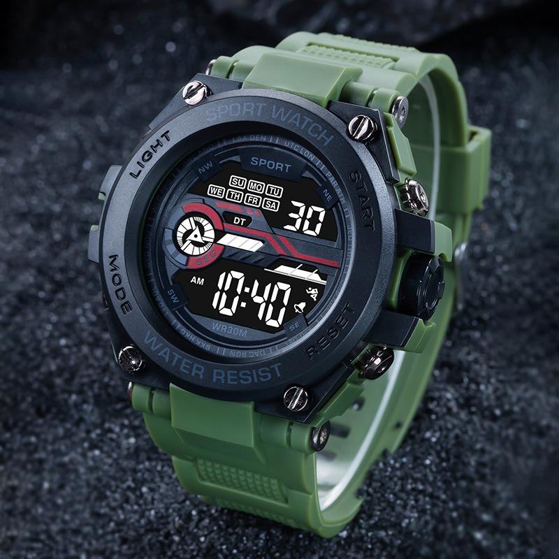 Men's Sports Student High-value Timing Electronic Watch Junior High School Student Trend Luminous Alarm Electronic Watch