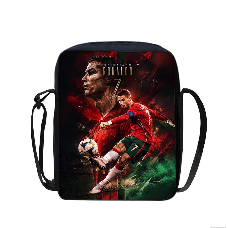 Voetbalster Schooltassen Telefoon Tas Boodschappentas Ronaldo Bedrukt Leren, Reizen Schouder Messenger Tas Handtas Beste Cadeau