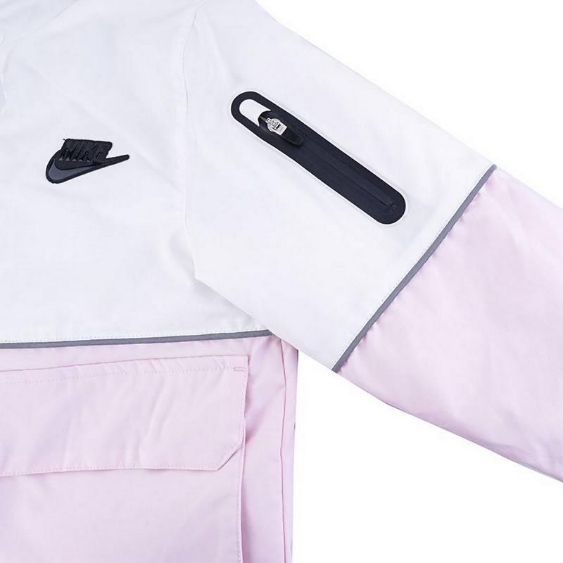 Nike Hooded Fashion Versatile Sports Jacket Kids jackets White Purple HQ7315-133
