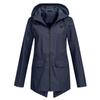 Trench Grigio Chiaro con Cappuccio, Vita Coulissata e Tasche Anteriori