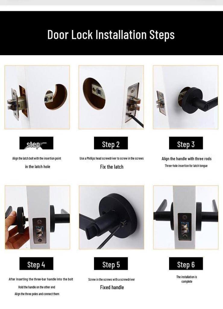 Three-Bar Zinc Alloy Bathroom Door Handle Lock without Key – Hotel Style