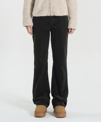 TOFFEE WOMEN W Winter Loose Bootcut Corduroy Pants (Brown)