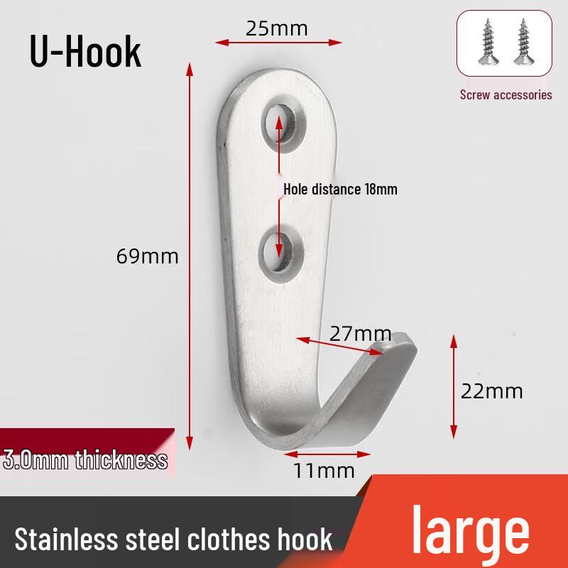 

GOWKE Thickened Stainless Steel Wall Hooks