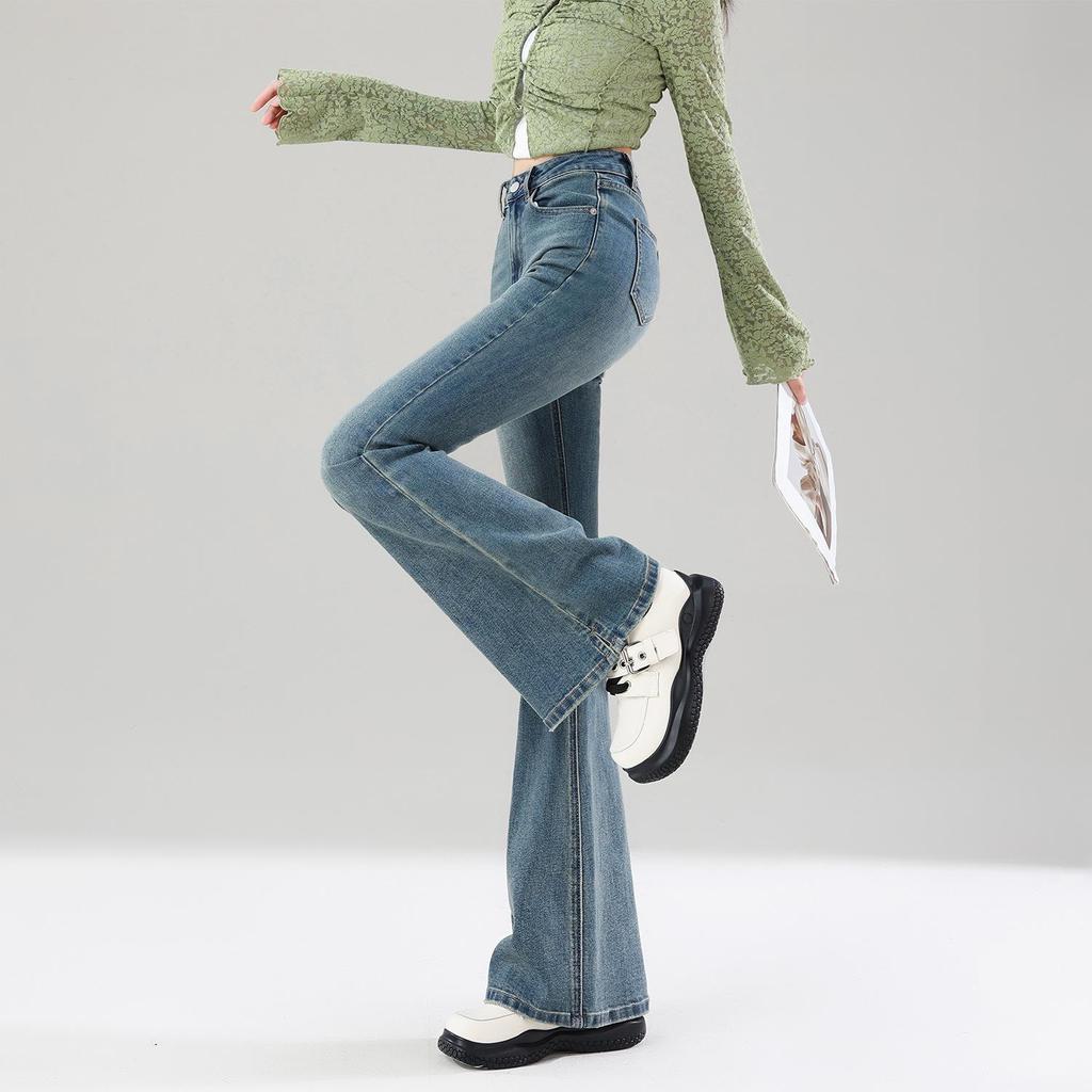Vintage High-Waisted Slim Fit Petite Micro-Flare Jeans