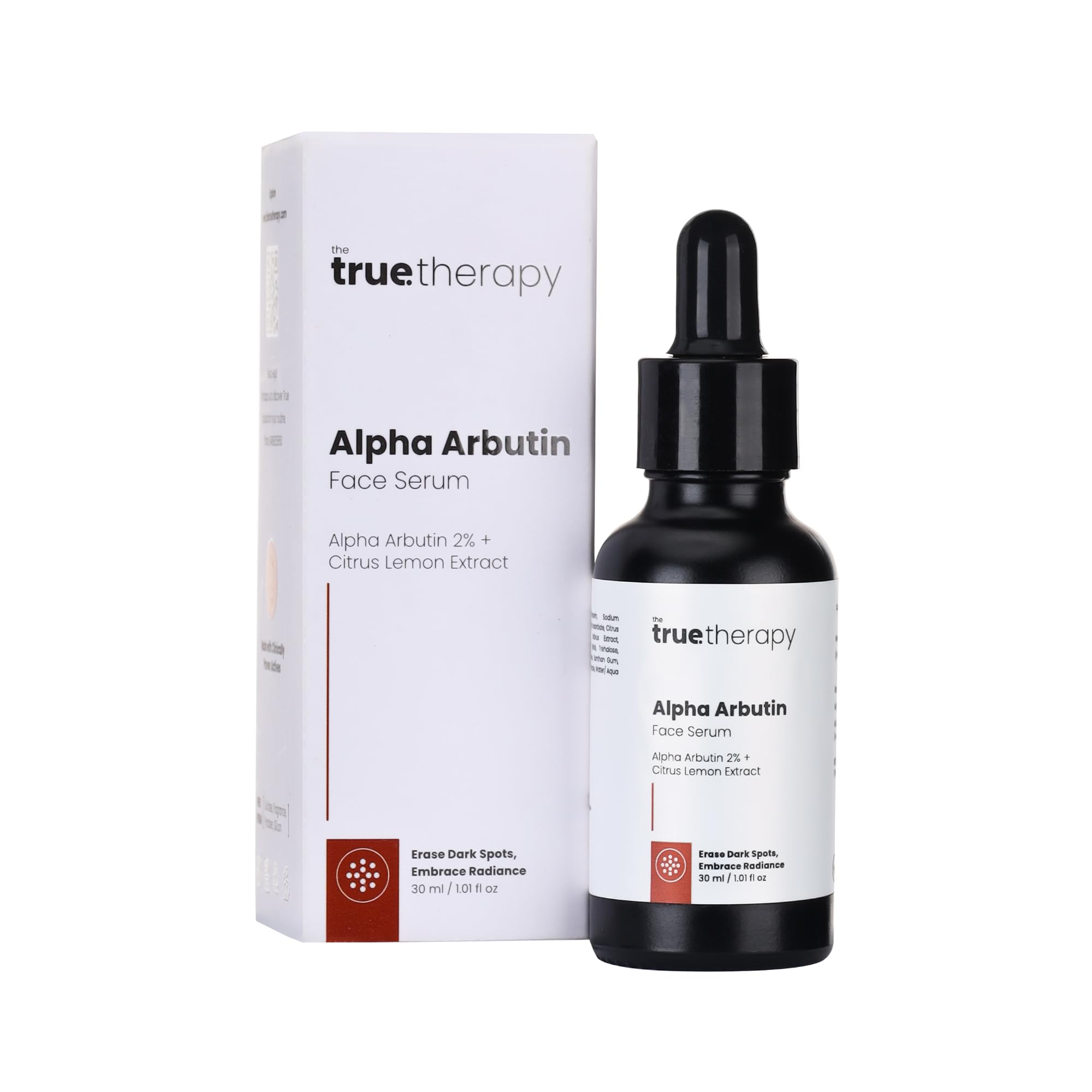The True Therapy 2% Alpha Arbutin Serum - Helps Reduce Pigmentation, Dark Spots, Blemishes, Acne Marks & Tanning - Citrus Limon Extract - 30 ml